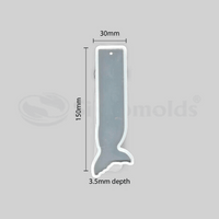 SILICOMOLDS - WHALE TAIL BOOKMARK RESIN MOLD- 6" X 30MM X 3MM - URP096-RM