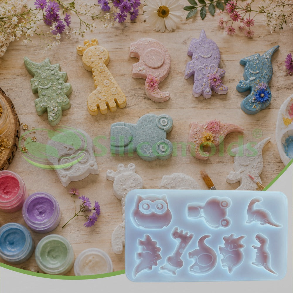 Silicomolds-8 shapes - animal concrete mold-URP424RM