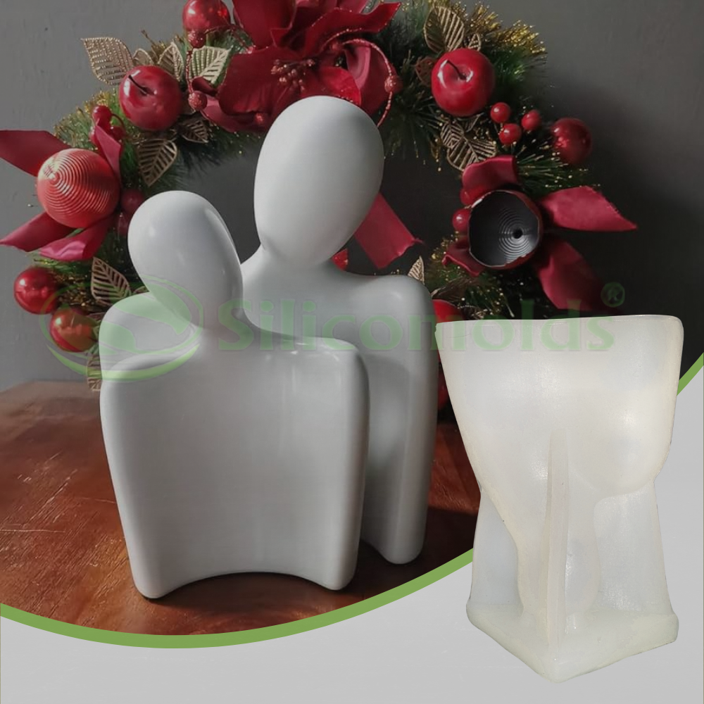 SILICOMOLDS -  Couple Sculpture Candle Mold-CM043