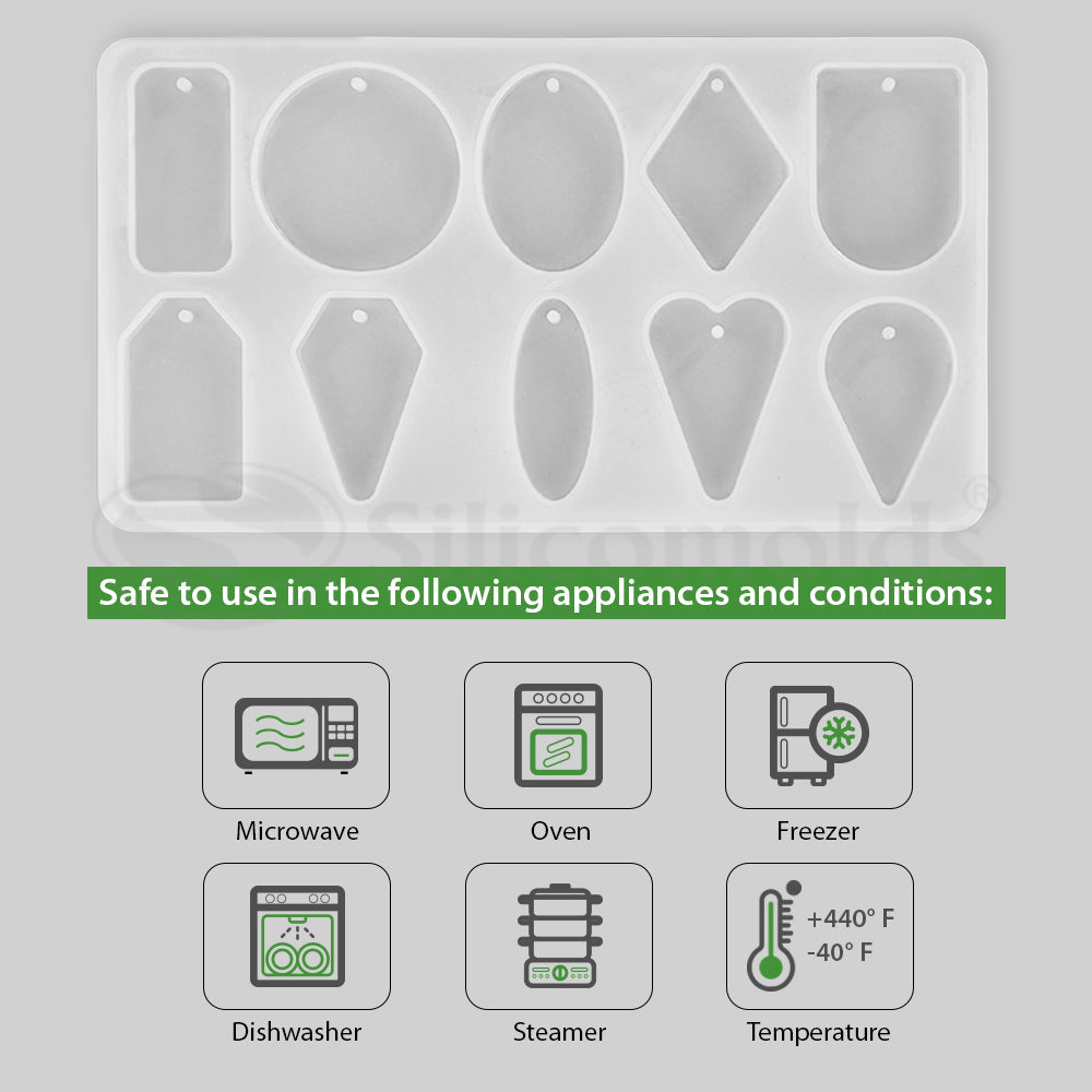 "SILICOMOLDS - PENDANT MOLD - 10 CAVITY - URP051 - RM"