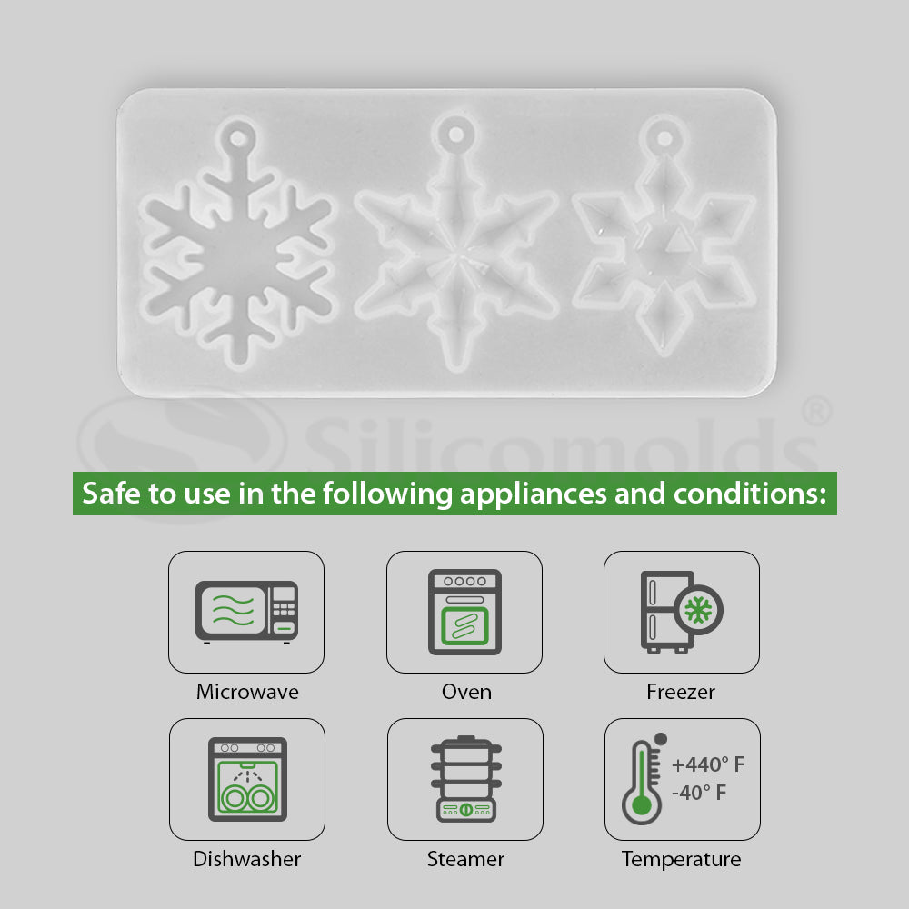 SILICOMOLDS- 3 DESIGN CHRISTMAS MOLD - URP171-RM