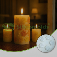 Silicomolds - Flat Petals Candle / Wax Silicone Mold - URP364CM