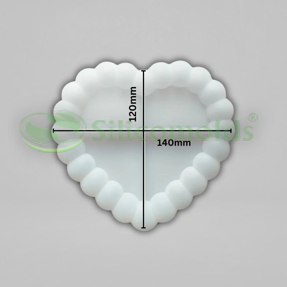 Silicomolds - 5" Heart Shape Bubble coster - URP40
