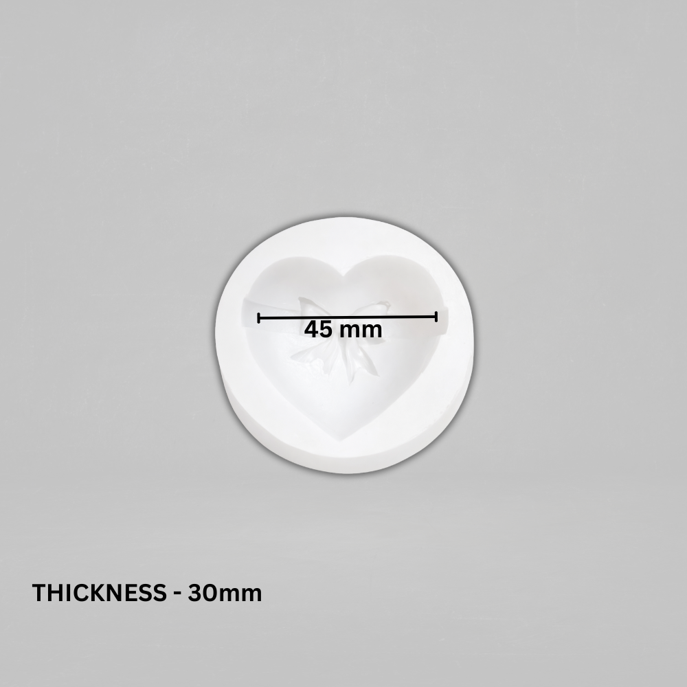 "Silicomolds - Heart With Bow - Candle / Wax / Soap Mold - URP386CM