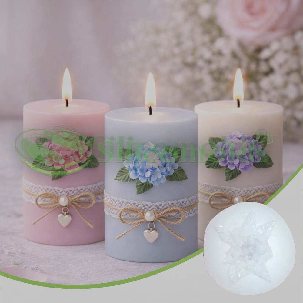 Siilicomolds - "Hydrangea" Flower - Candle / Wax Mold - URP381CM