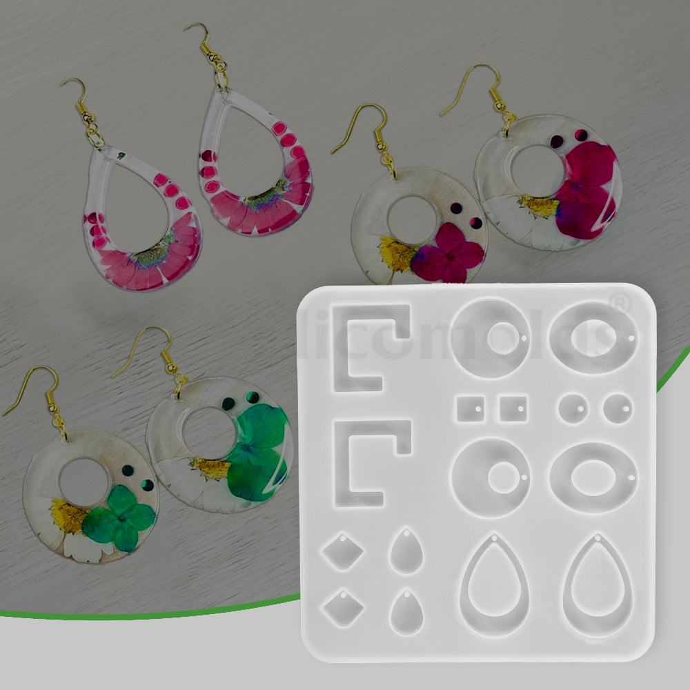 SILICOMOLDS - SILICONE EARRING MOLD - 8 SHAPE - URP204-RM