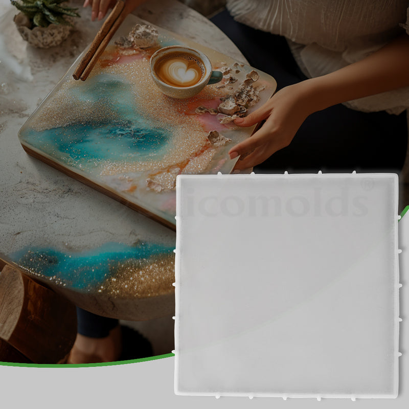 SILICOMOLDS - 12" X 12" X 10MM SQUARE - PLAIN SILICONE MOLD - URP241RM