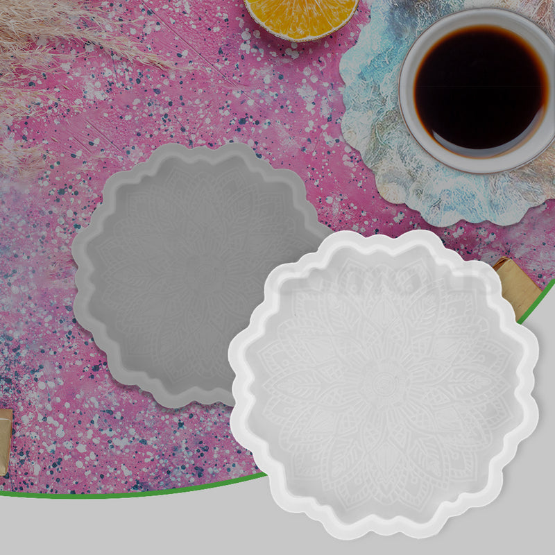"SILICOMOLDS - 4" X 8mm MANDALA COASTER MOLD - URP106RM