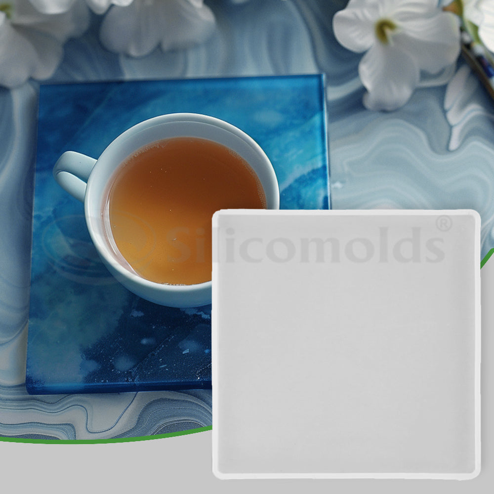 SILICOMOLDS - SILICONE 6" x 8mm SQUARE COASTER MOLD - URP195-RM