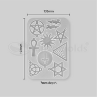 SILICOMOLDS-9 SHAPE PENDANT MOLD-URP-298-RM