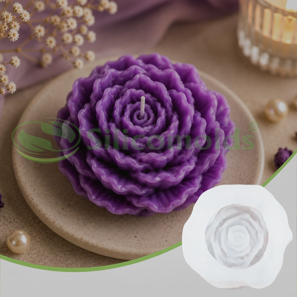 Silicomolds - 3" peony flower candle / wax mold-URP415CM