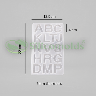 silicomolds-16 Cavity Front Pouring Alphabet With Hole Mould-URP425RM