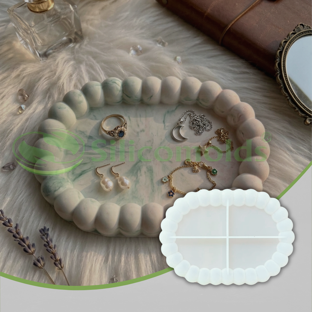Silicomolds - Oval Shape Bubble Coaster Mold - URP402RM