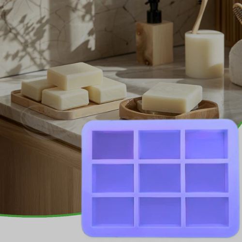 SILICOMOLDS - 100gms - Rectangle Shape -  9 Cavities Silicone Soap Mold - URP022SM