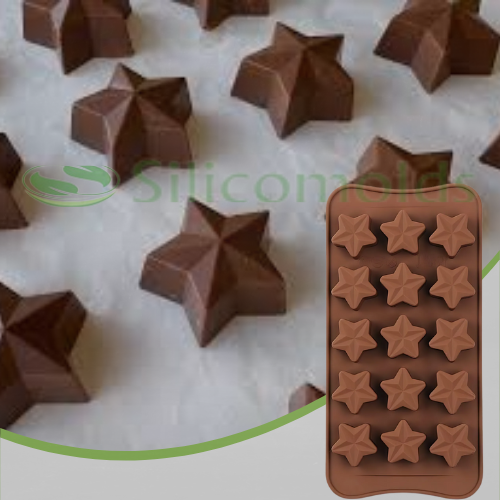 SILICOMOLDS - SILICONE STAR SHAPE CHOCOLATE MOLD-- PACK OF 2-URP066CM