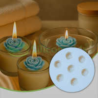 Silicomolds - Small Rose Shape Candle / Wax 7 Cavities Silicone Mold - URP359CM
