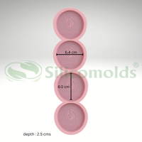 SILICOMOLDS - 100gms - Oval - 4 cavities -  Silicone Soap Mold With Customised Logo.