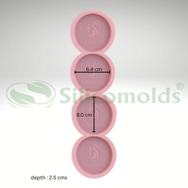 SILICOMOLDS - 100gms - Oval - 4 cavities -  Silicone Soap Mold With Customised Logo.