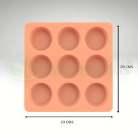 SILICOMOLDS – 50gms Round Shape - 9 cavities Soap Molds -URP063SM
