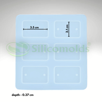SILICOMOLDS- 1.4" Rectangular Shape 6 Cavity Rakhi Mold - URP336RM
