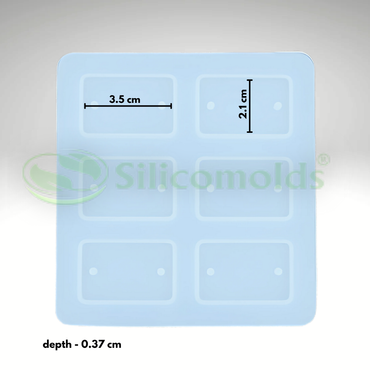 SILICOMOLDS- 1.4" Rectangular Shape 6 Cavity Rakhi Mold - URP336RM