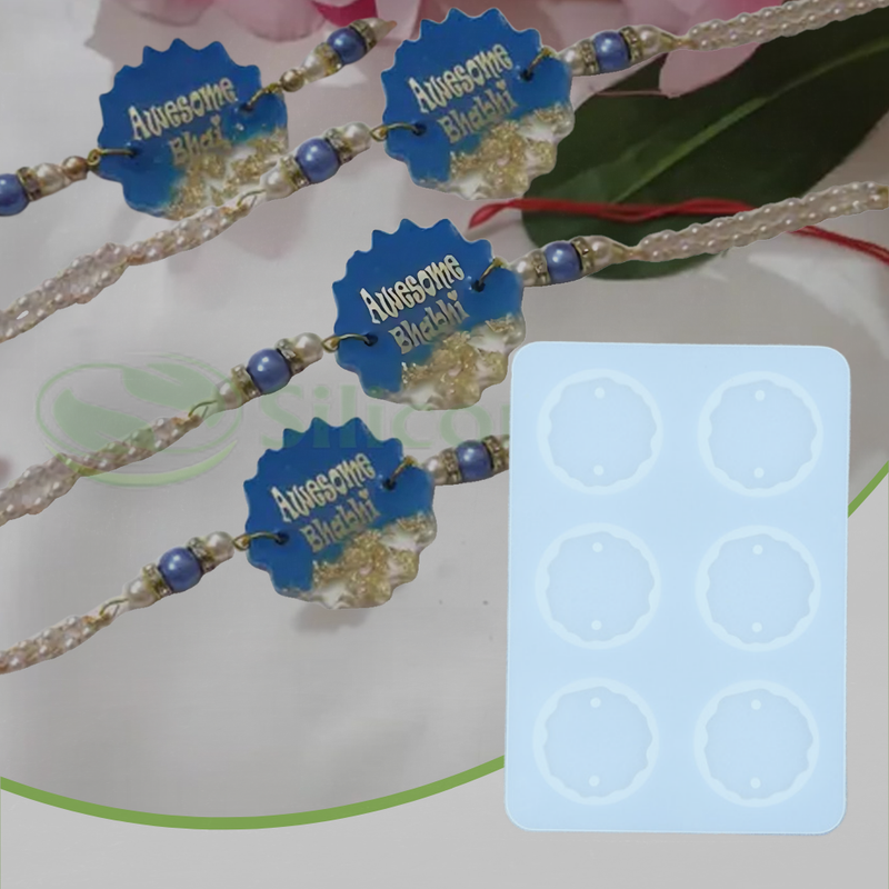 SILICOMOLDS - 1.2" Round Agate - Rakhi mold - 6 Cavity - URP337RM