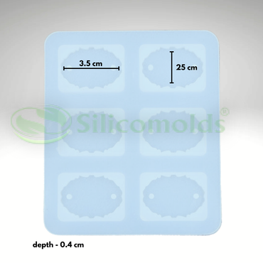 SILICOMOLDS- 1.4" Oval Agate - Rakhi Mold - 6 cavities - URP339RM