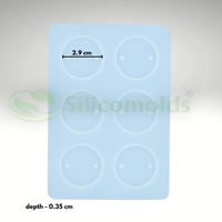 SILICOMOLDS - 1.2" Round Shape - Rakhi mold 6 Cavities - URP340RM