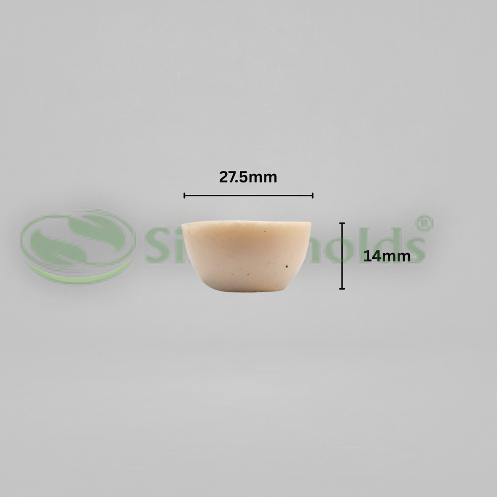 Silicomolds - Ghee Diya Mold -7gms - Flat Bottom - 27 X 14 mm - 50 Cavities - URP369GD