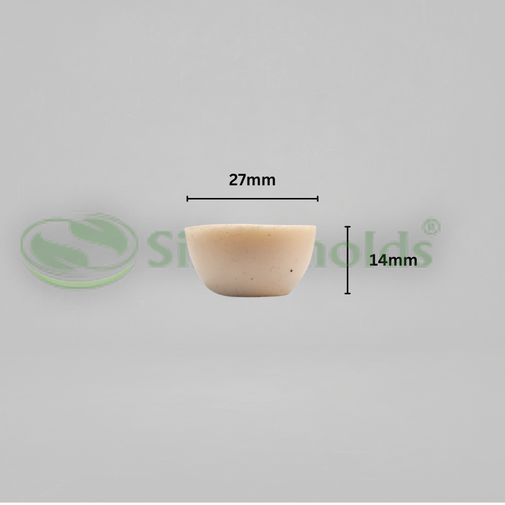 Silicomolds - Ghee Diya Mold - 6gms - Flat Bottom -  27 X 14mm - 50 Cavities - URP371GD