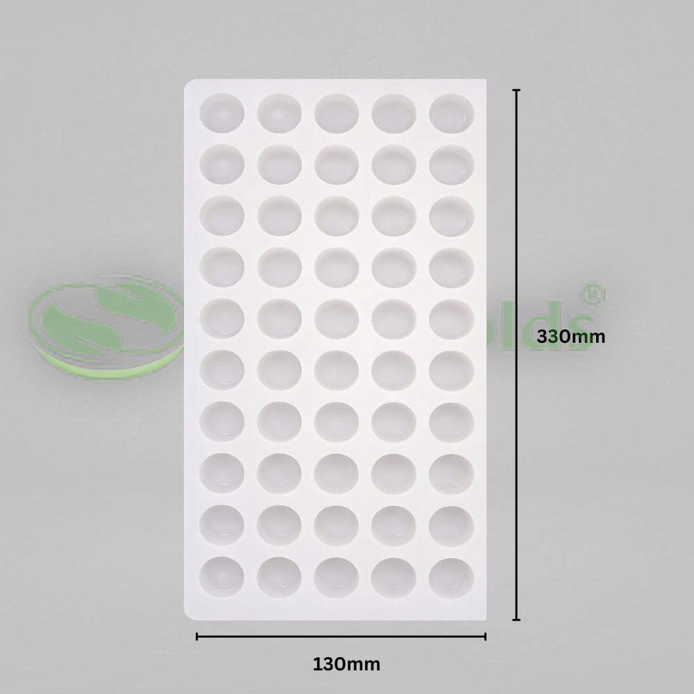 Silicomolds - Ghee Diya Mold - 6gms - Flat Bottom -  27 X 14mm - 50 Cavities - URP371GD