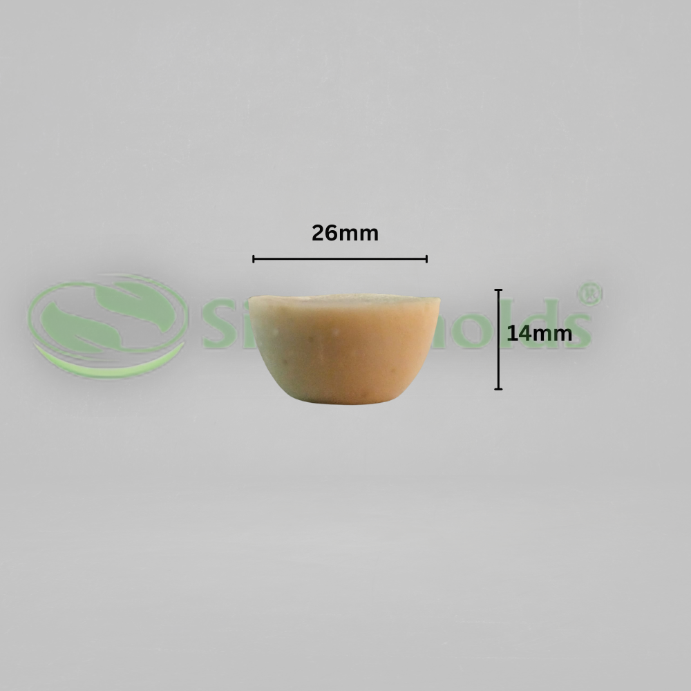 Silicomolds - Ghee Diya Mold - 6gms - Flat Bottom -  27 X 14mm - 50 Cavities - URP371GD