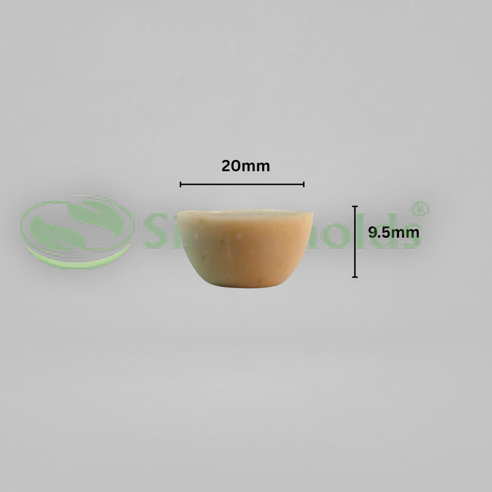 Silicomolds - Ghee Diya Mold - 2.75gms - round Bottom -  20 X 9.5mm - 50 Cavities - URP377GD