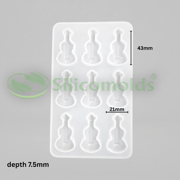 SILICOMOLDS - Violin Keychain Mold - 9 cavities - URP376RM